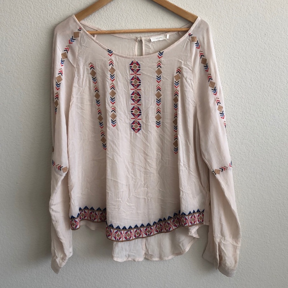 EUC LUSH Clothing Tribal Geometric Print Top SZ XL